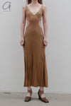 OUDE WAAG hollow fishtail knitted dress OW-23SS-KT15 turmeric